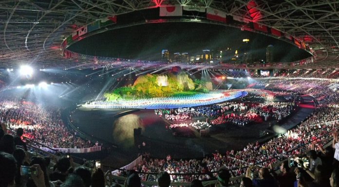 Bendera Korea Bersatu Berkibar di Pembukaan Asian Games 2018