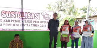 KPU Kota Serang Bersama Kalangan Perempuan Melakukan Sosialisasi Pemilihan