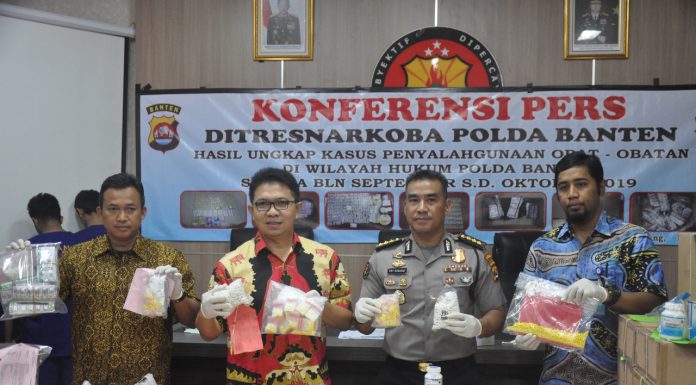 38 kasus obat Terlarang Dengan 45 Tersangka Diungkap Polda Banten