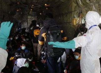 Pindah Pesawat Militer, 238 WNI Dari Wuhan Tiba Di Tempat Observasi Natuna