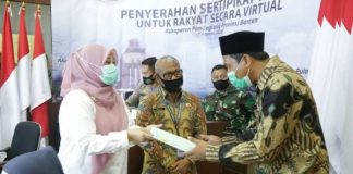 BPN Pandeglang Serahkan 3 ribu Sertifikat Tanah