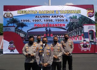 Kapolda Banten Lepas Pendistribusian Baksos Dan Vasinasi Alumi Akpol