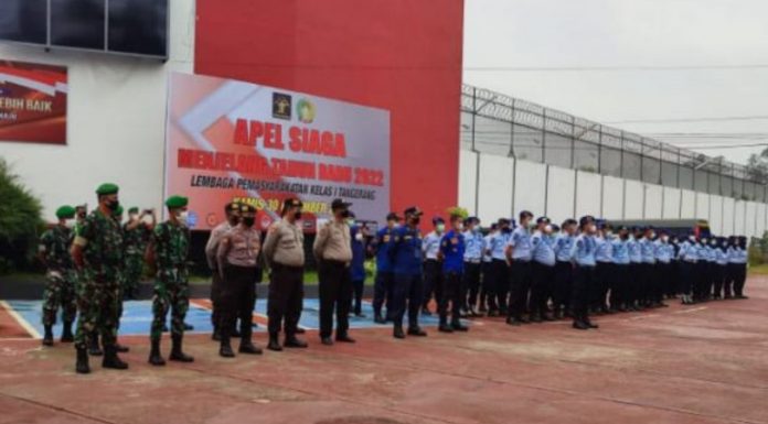 LP Kelas I Tangerang Gelar Apel Siaga Jelang Tahun Baru Serta Simulasi dan Sosialisasi Kebakaran