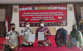 Intensifkan Pendidikan WBP, Lapas Rangkasbitung Teken PKS Dengan Untirta