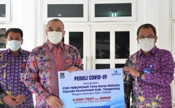 Pemkab Tangerang Terima 4.000 Reagen PCR Dari Perumdam TKR