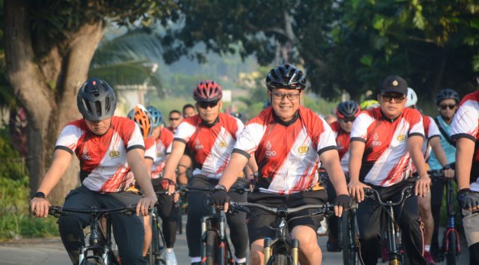 Sambut Hari Bhayangkara Ke-76, Polda Banten Gelar Sepeda Santai dan Senam Bersama
