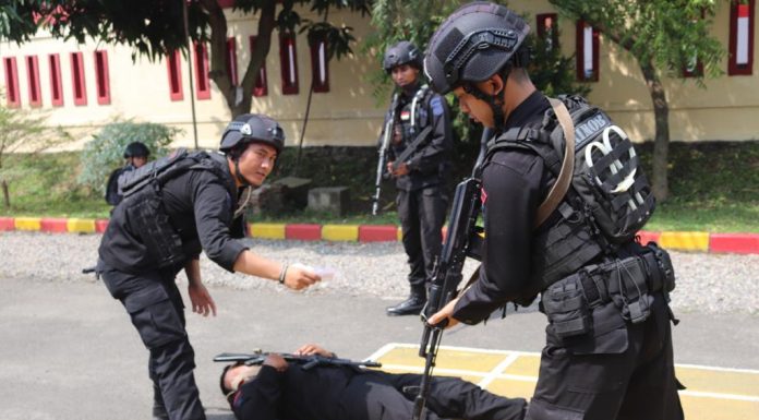 Satbrimob Polda Banten Gelar Latihan TPTKP dan Olah TKP