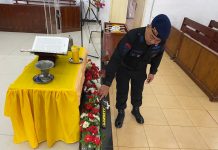 Unit Jibom Gegana Satbrimob Polda Banten Sterilisasi Gereja Saat Memperingati Kenaikan Isa Almasih