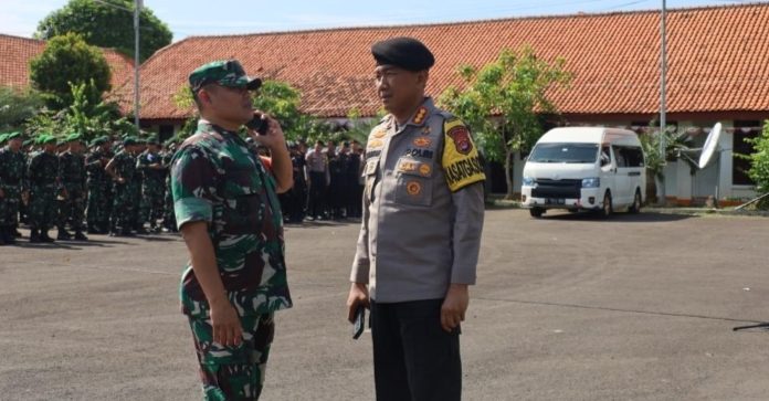 Polda Banten Gelar Apel Pengamanan Gabungan Dalam Rangka Kunjungan Wakil Presiden RI di Tanara