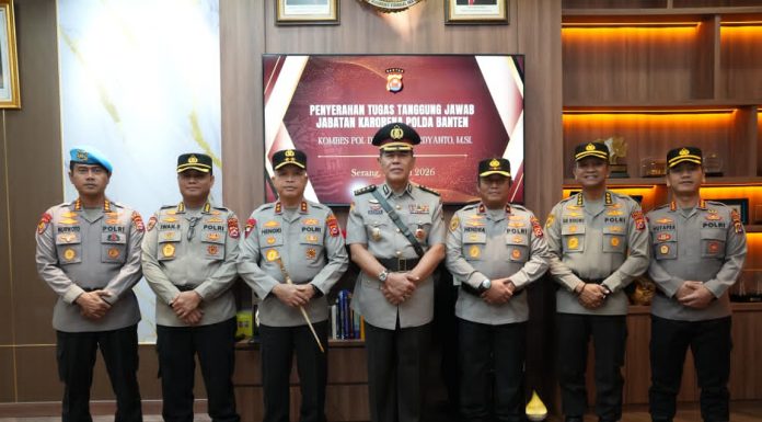 Kapolda Banten Pimpin Penyerahan Jabatan Karorena Menjelang Masa Purna Tugas